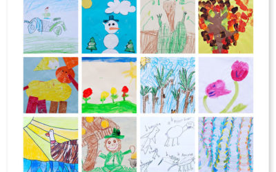 Save your child’s artwork with a collage