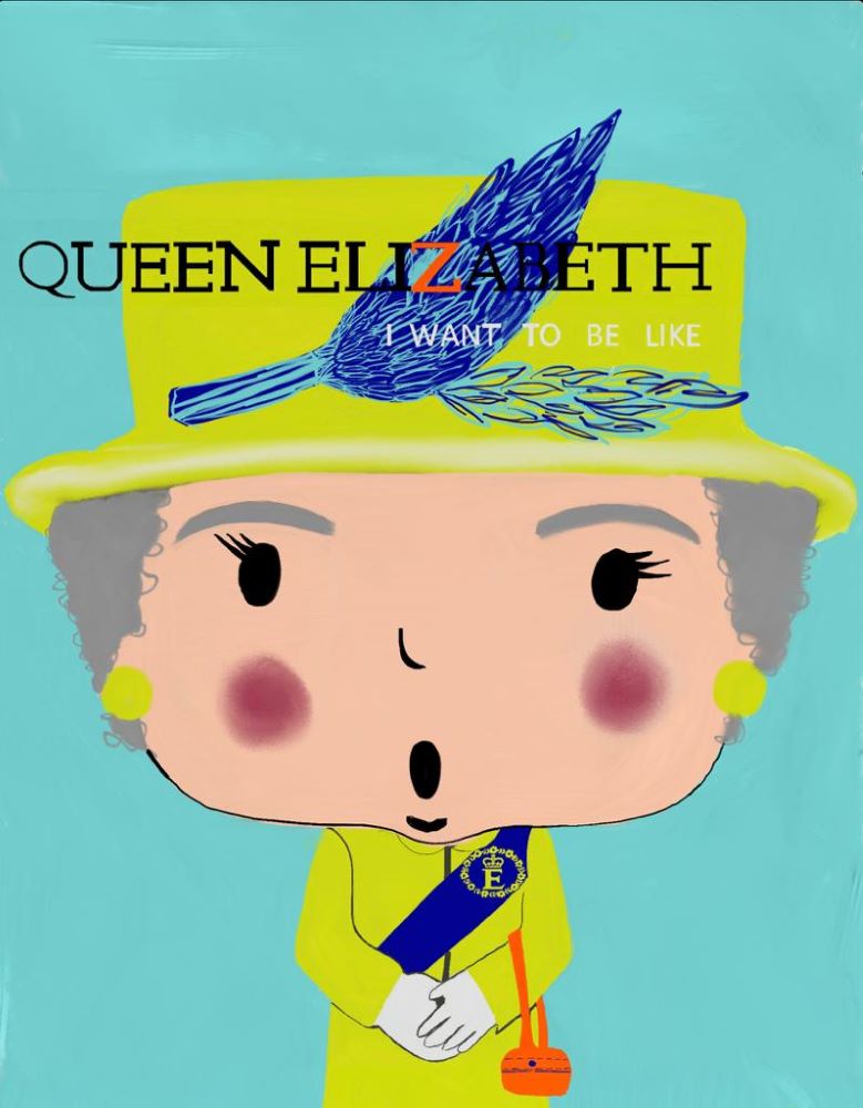 Queen Elizabeth - hand painted glass